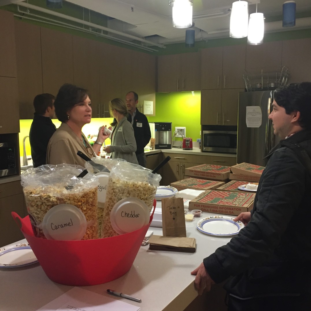 Discussing all things service design over popcorn, pizza and soda